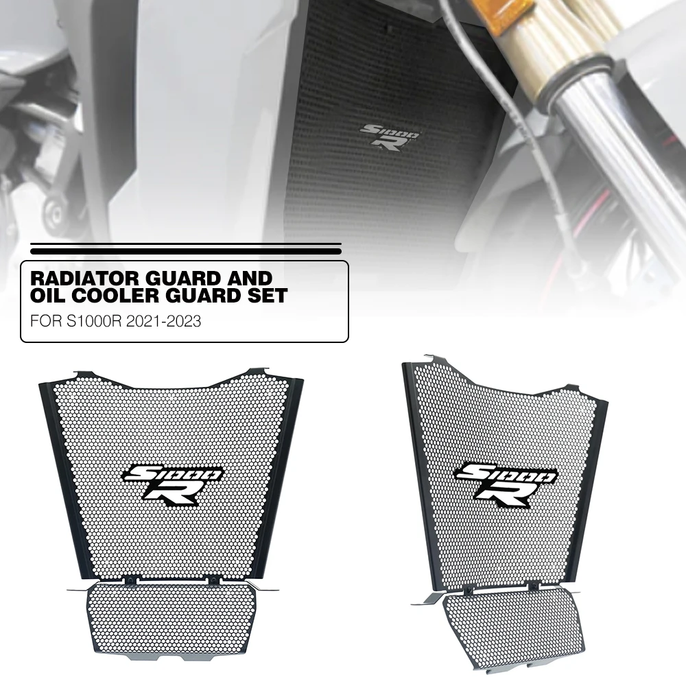 

FOR BMW S1000R S1000 s1000 R 2021-2022-2023r Motorcycle Radiator Grille Guard Cover 2023 s 1000 Oil Cooler Covers Protector Set