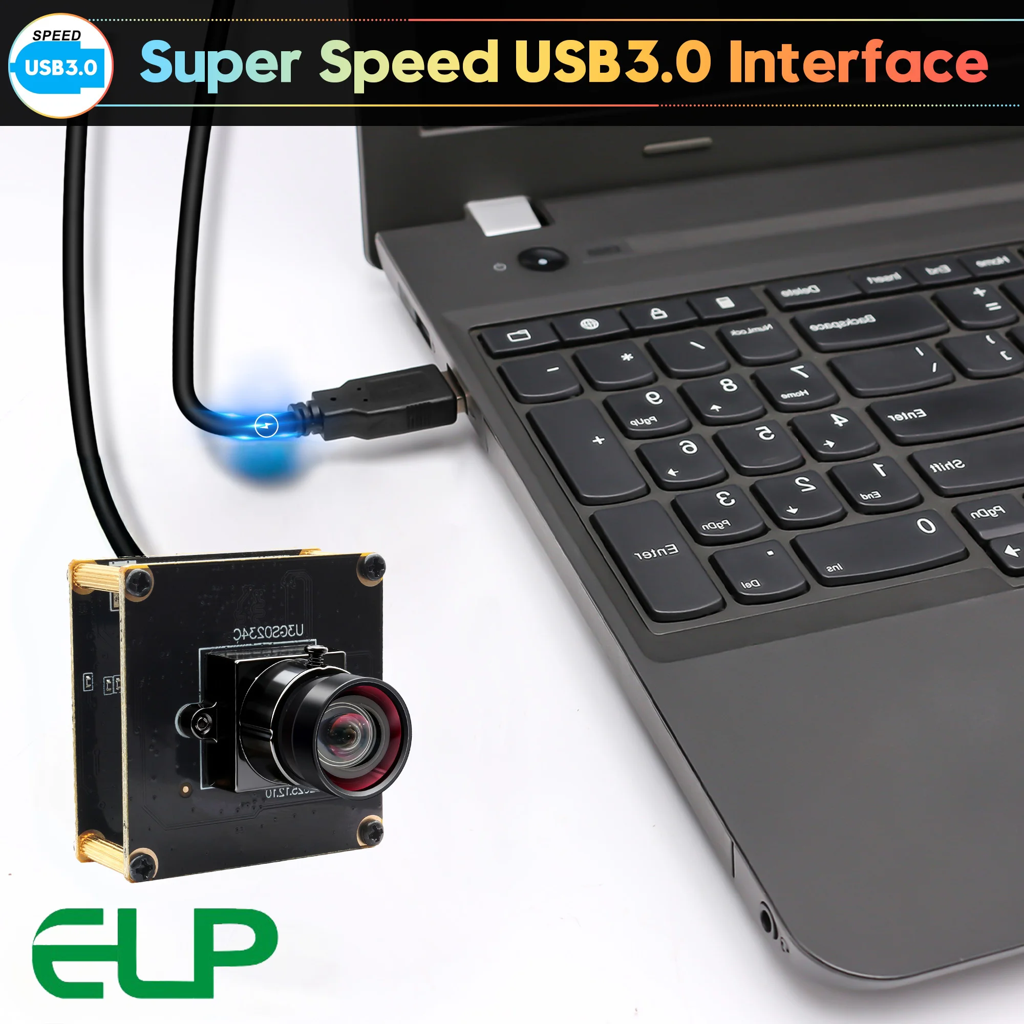 Промышленная камера ELP 1200P 2.3MP с глобальным затвором, USB 3.0, высокоскоростная (120200 кадровс), цветная веб-камера UVC, Plug and Play (art.: 3920dbf2ebd1c) - 3920dbf2ebd1c