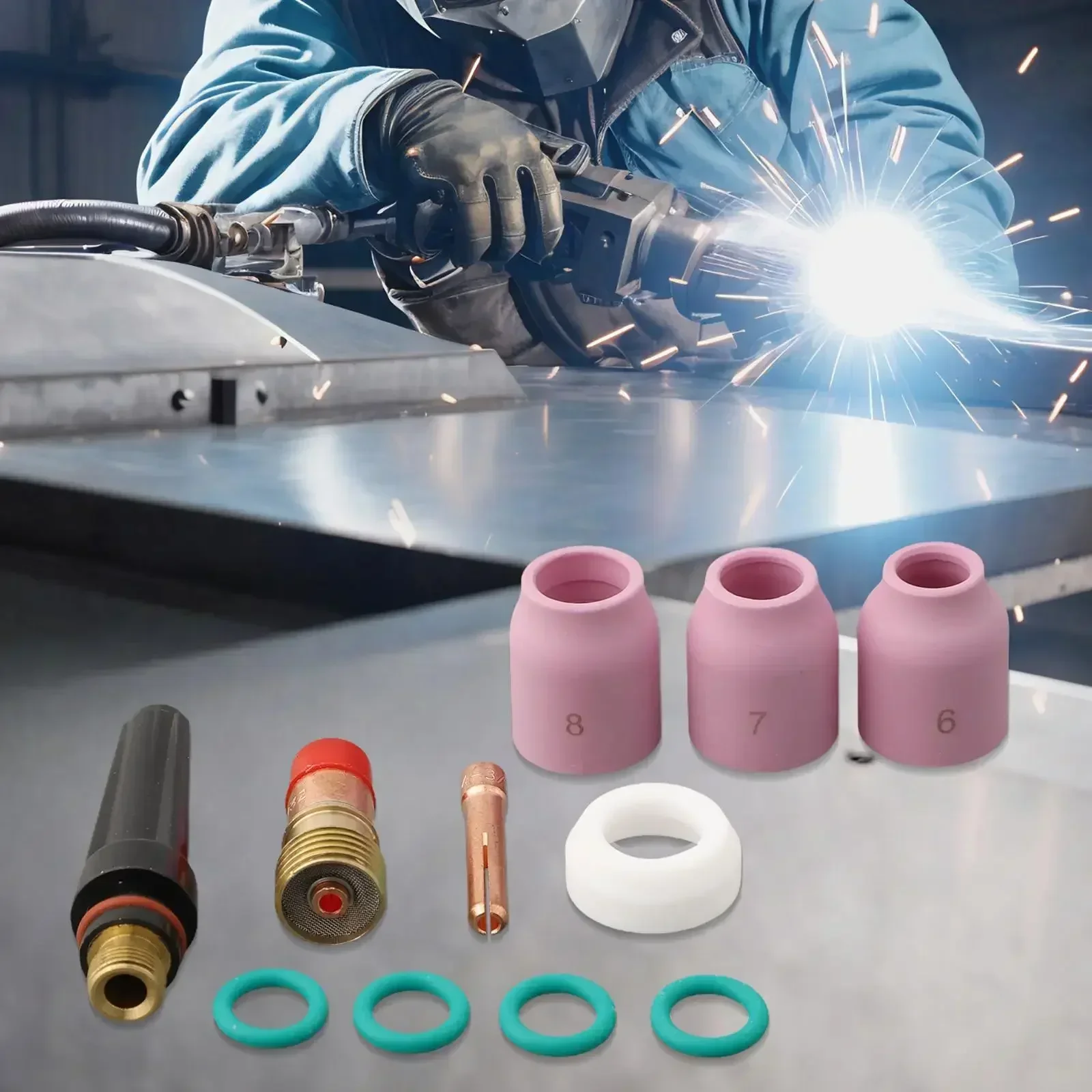12 шт. газовые линзы TIG 17GL332 3/32-10 чашек комплект насадок из глинозема для DB SR WP 53N60 6