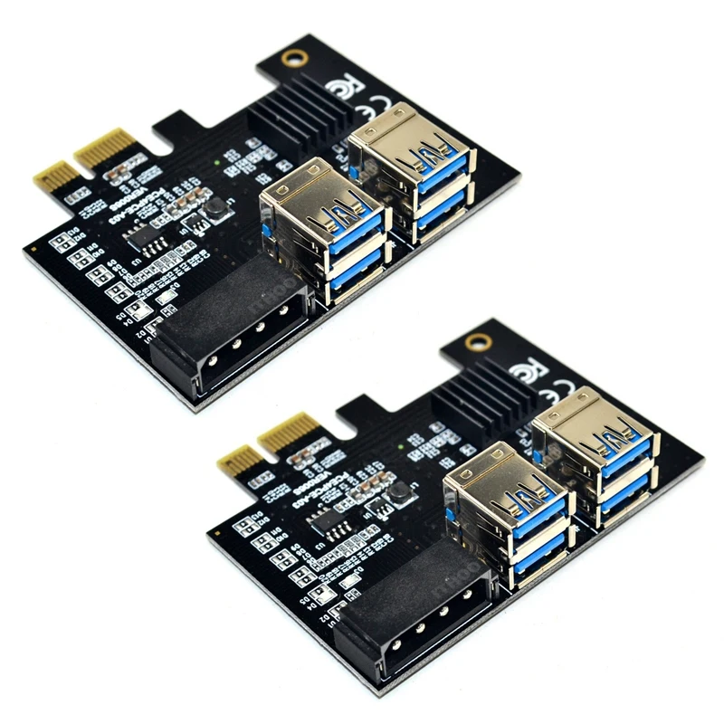 

2X PCI-E 1 до 4 Плата расширения PCI-E 1X до 16X 4 порта двухслойный USB3.0 графический адаптер плата расширения для майнинга BTC