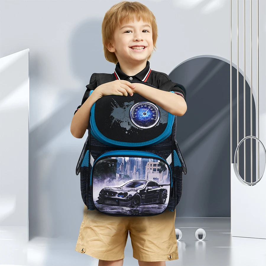 Kids Brand Grade 1-3 Cartoon Cars School Bags for Boys Children 3D Orthopedic W-2017 Backpack Fashion Schoolbag Mochila Infantil