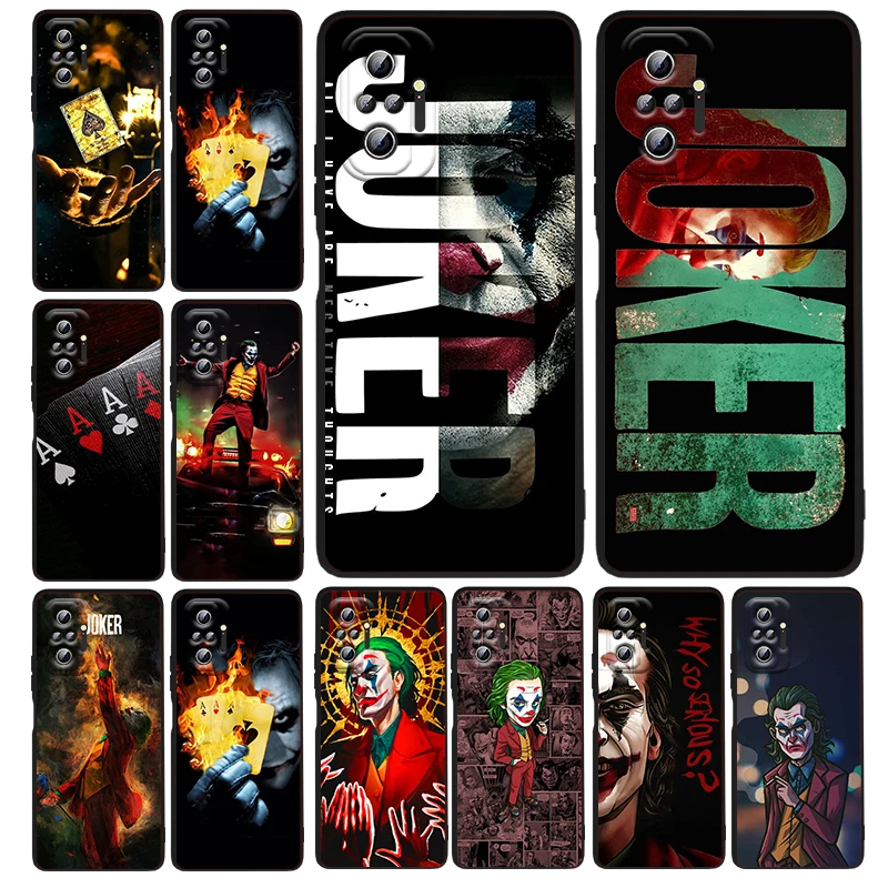

Anime Luxury Joker Art Phone Case For Xiaomi Redmi Note 12 11E 11S 11 11T 10 10S 9 9T 9S 8T 8 Pro Plus 5G Black Funda