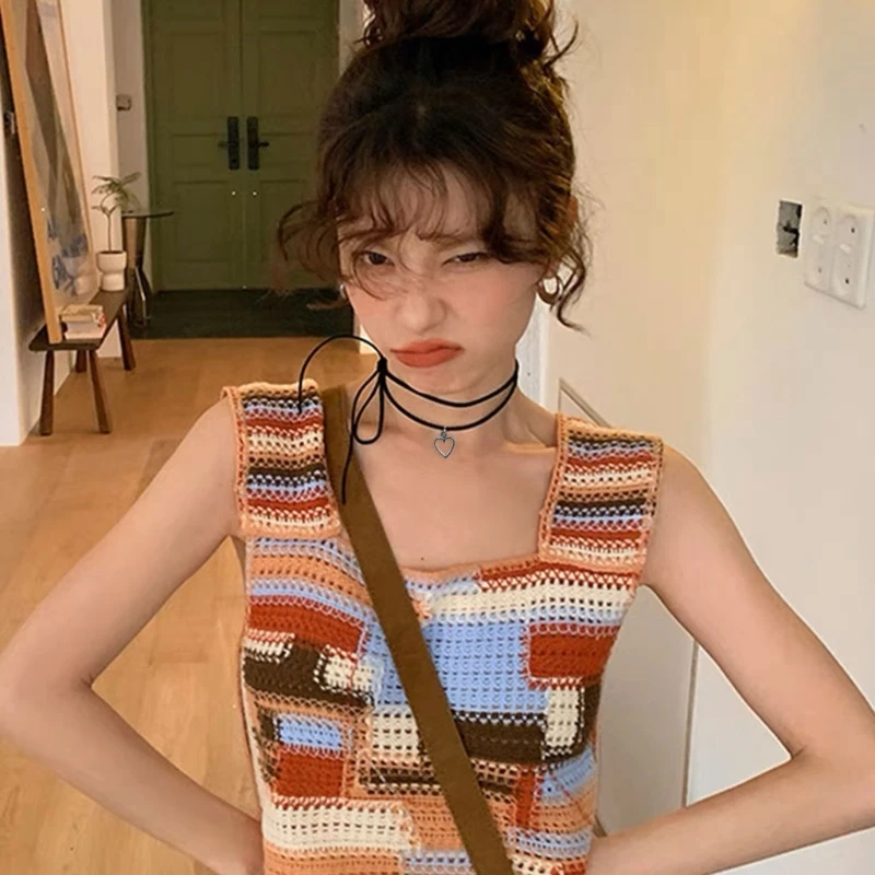 Ожерелье с подвеской в ​​форме сердца и длинной веревочной цепочкой для женщин