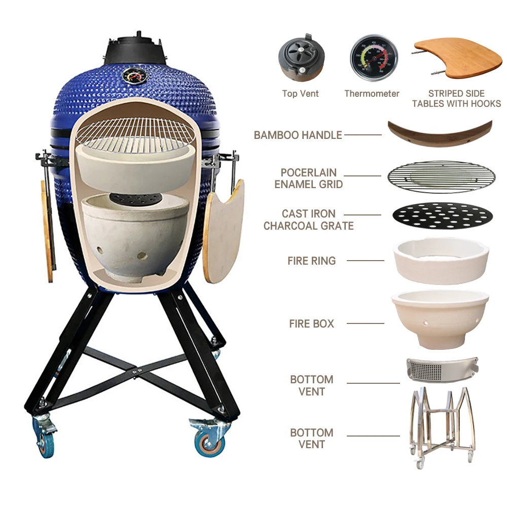 Садовый уголь для барбекю яичная коптильня 18 дюймов 21 дюйм керамический камадо
