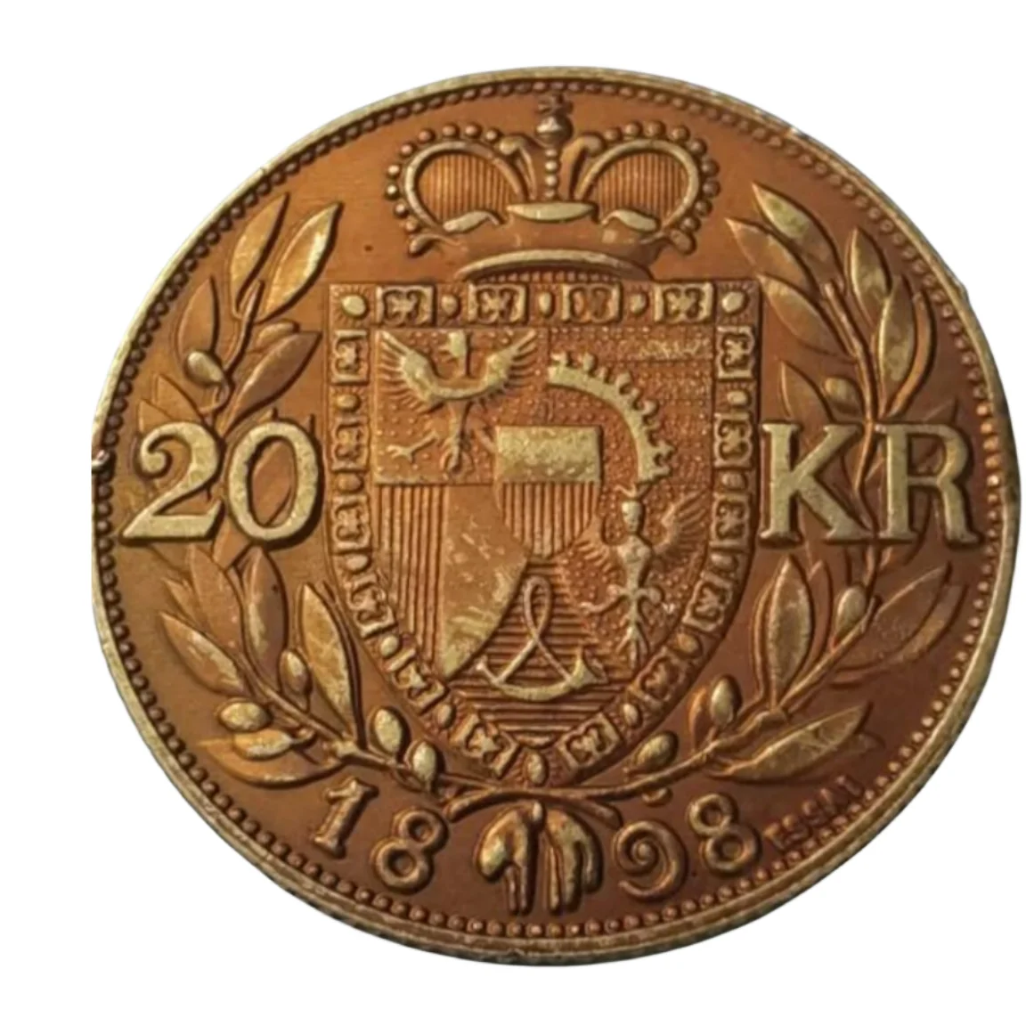 

Копия золотой монеты Лихтенштейн 20 крон-Johann II, 1898