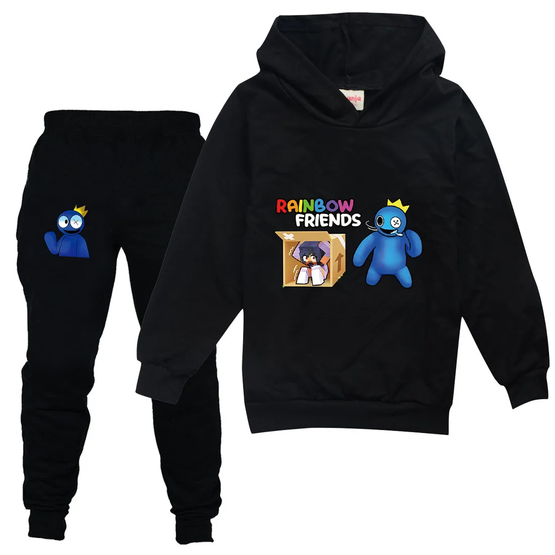 

2-14Y Children's Clothes FNAF Rainbow Friends Boys Girls Sweatshirt Hoodie+Pants Sets Fashion Kids Sports Suit Spring Autumn