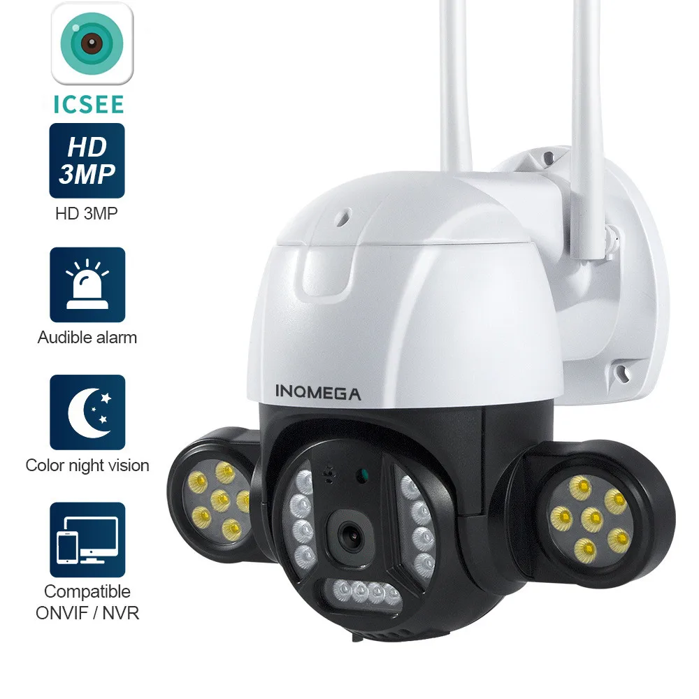 

5MP 1944P iCses APP, прожектор для двора, полный цвет, ночное видение, ии, датчик обнаружения человека, монитор безопасности