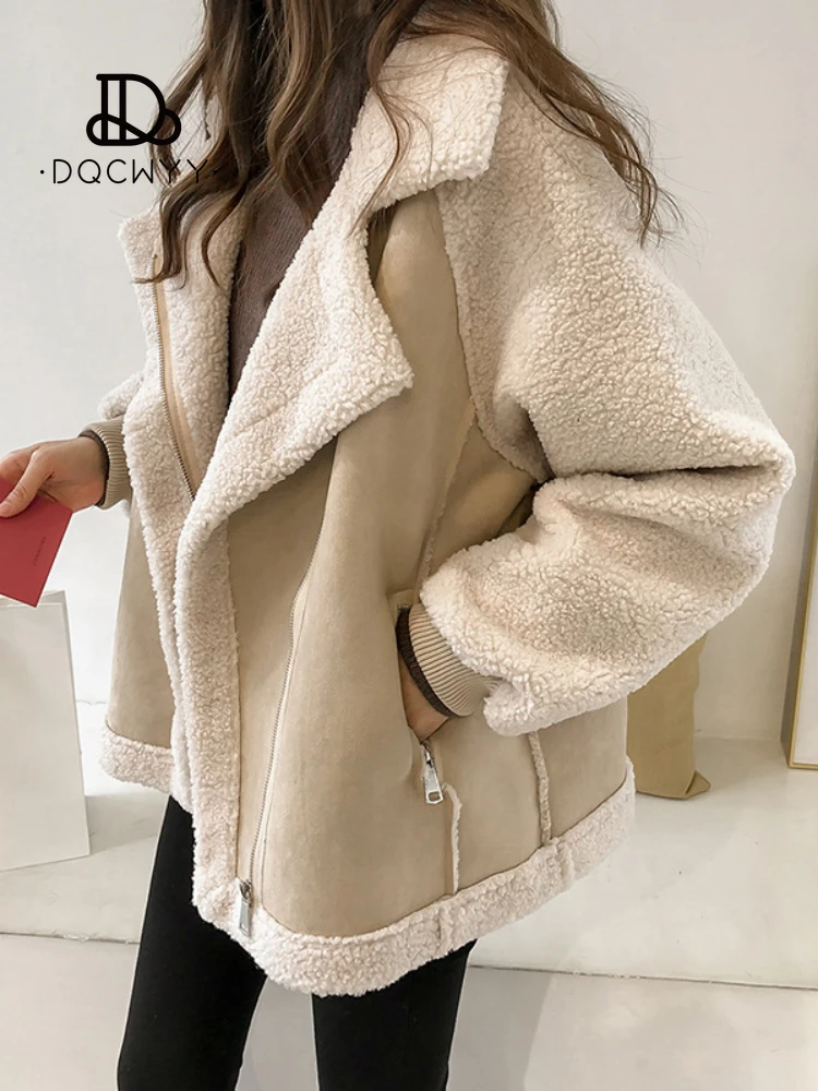 

Autumn Winter New Big Lapel Lamb Wool Coat 2023 Women's Jacket Loose Fashion Tops Windbreaker Women's Clothing Free Shipping