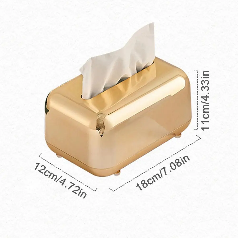 Luxury Golden Tissue Boxes Nordic Electroplated Pumping Desktop Tissue Decoration Napkin Room Removable Office Living A1c9 images - 6