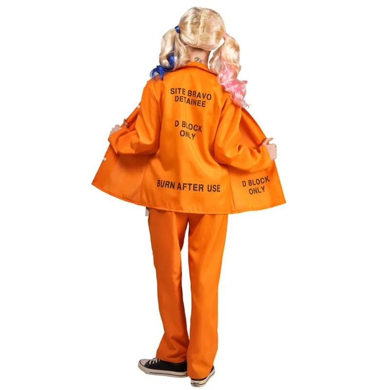 Одежда для влюбленных мужские комбинезоны на Хэллоуин оранжевые заключенные