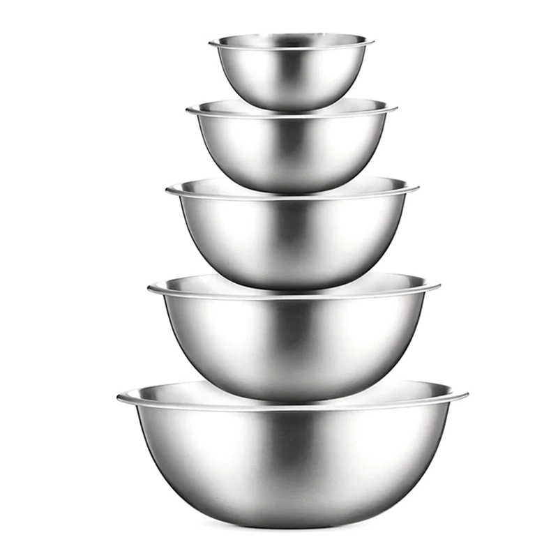

304 Stainless Steel Mixing Bowl DIY Cake Bread Salad Mixer Kitchen Cooking Baking Tools Food Container Storage Bowls Set