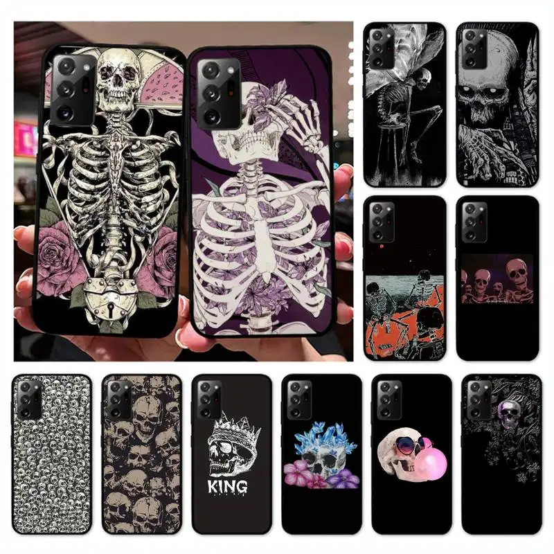 

Horror Skull Gothic Fashion Skull Phone Case for Samsung Note 20 Ultra 10 pro lite plus 9 8 5 4 3 M 30s 11 51 31 31s 20 A7