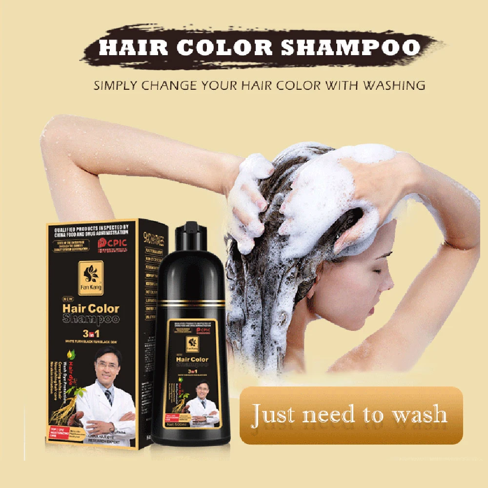 

Organic Natural Fast Hair Dye Plant Essence Black Dark Coffee Brown Chestnut Hair Coloring Dye Shampoo For Cover Gray White Hair