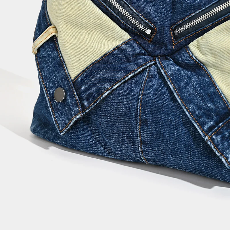 Y2K джинсовая сумка на плечо для женщин синяя парусиновая дизайн джинсовый топ