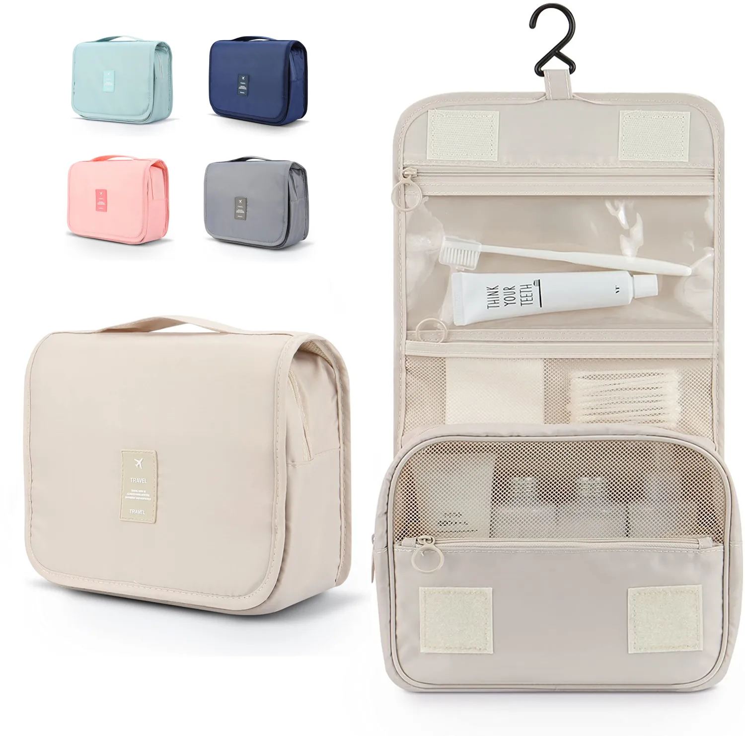 

Newest Travel Makeup Bags Women Waterproof Cosmetic Bag Toiletries Organizer Hanging Dry And Wet Separation Storage Bag 2022