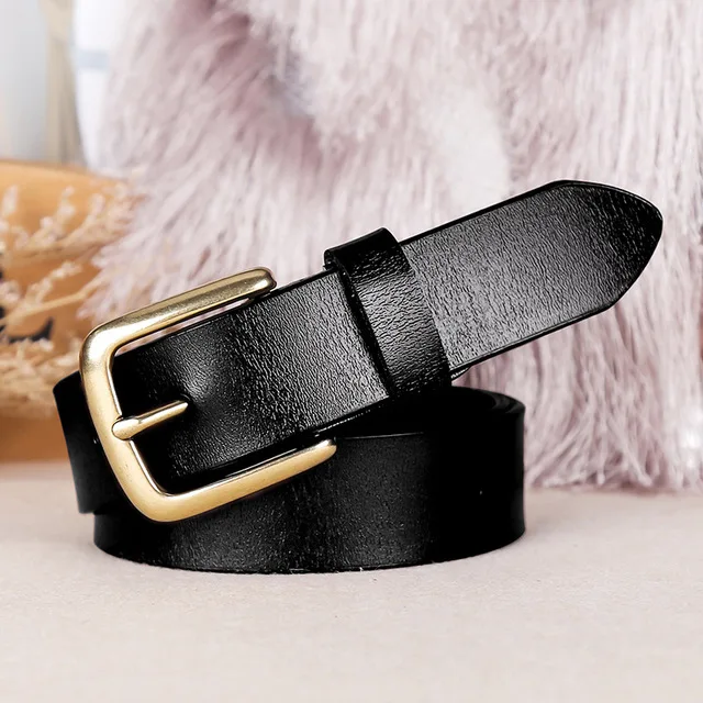 

1 Piece Ladies Belt Genuine Leather Belts for Women Fashion Luxury Brand Design 2.8CM Wide Cow Skin Belt for Woman