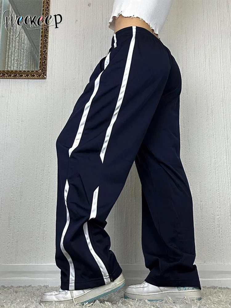 

Weekeep Baggy Jogging Sweatpants y2k Streetwear Elastic Low Rise Casual Cargo Pants Harajuku Women Trouser Korean Fashion Capris