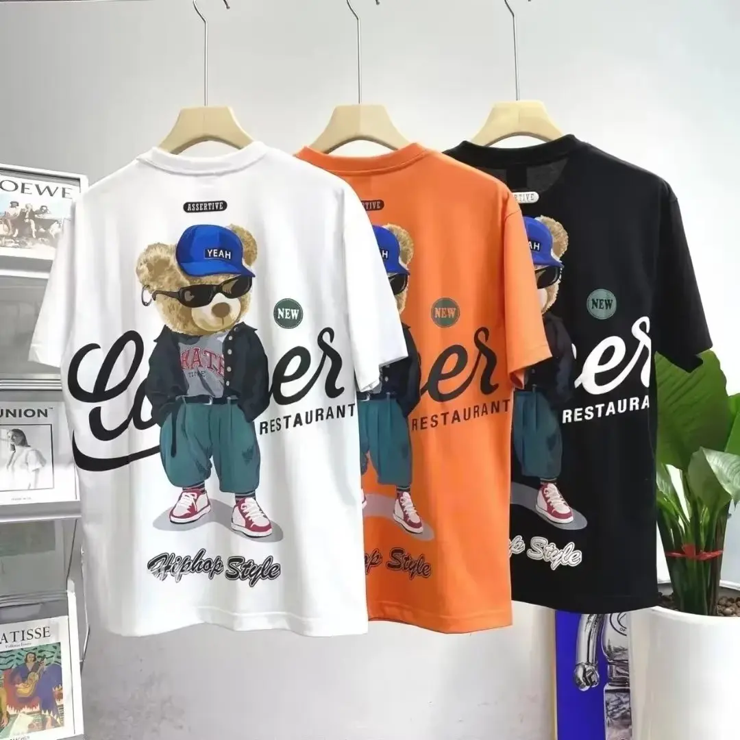 

Print Cotton Shirt Half Korean Summer Clothing Tees Trend Harajuku Men Shirts Men Sleeves Fashion Tops Men's Men Streetwear