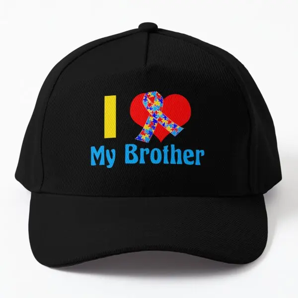 

I Love My Brother Autism Awareness Baseball Cap Hat Black Fish Printed Women Sun Hip Hop Spring Boys Casquette Casual Mens