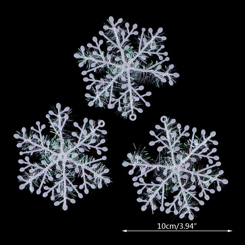 

N1HE 3 pcs White Snowflake Ornaments Christmas Tree Deco Festival Decortion