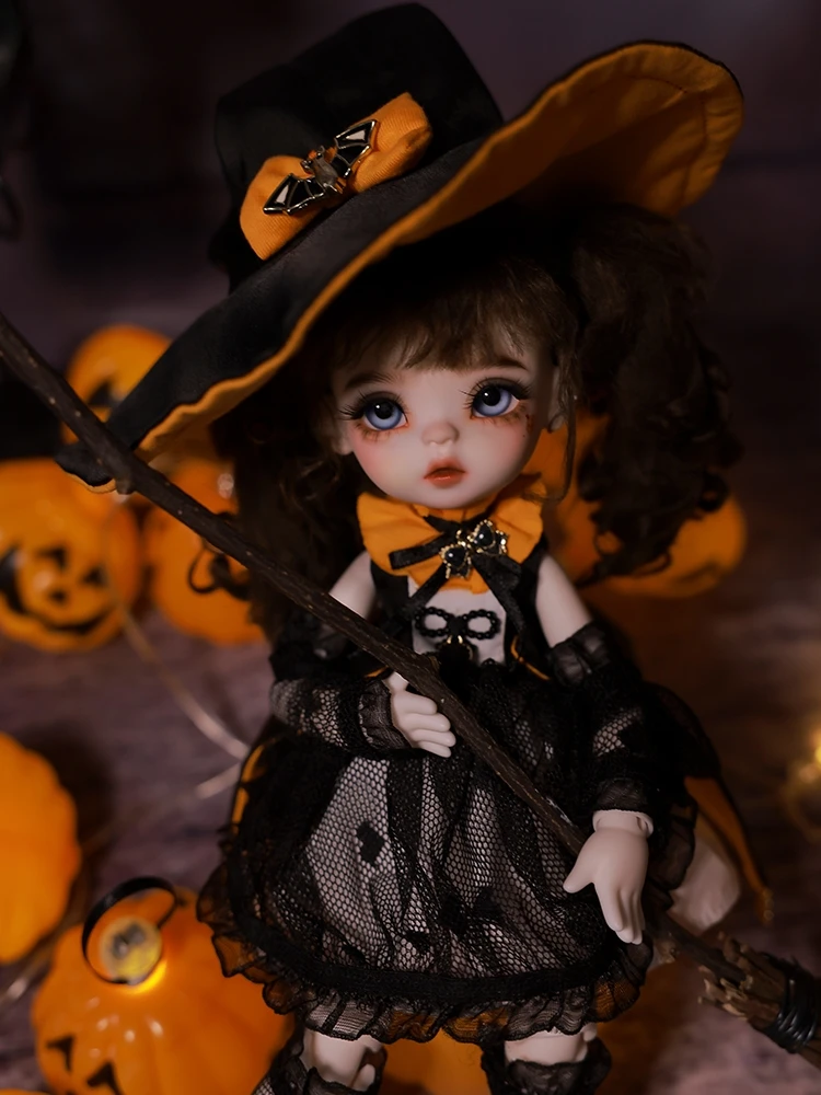 

Оригинальная аниме-фигурка хэллоуина хэллоуин Hugo Witch Girls Bjd 1/6, кукла, черное платье, парик, обувь, коллекция украшений, смены одежды «сделай сам», игрушка