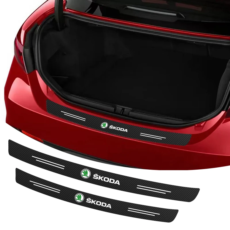 Наклейки из углеродного волокна для защиты заднего бампера автомобиля от царапин для Skoda Rapid Spaceback NH1 NH3 NA2 Наклейки из углеродного волокна для защиты заднего бампера автомобиля от царапин для Skoda Rapid Spaceback NH1 NH3 NA2