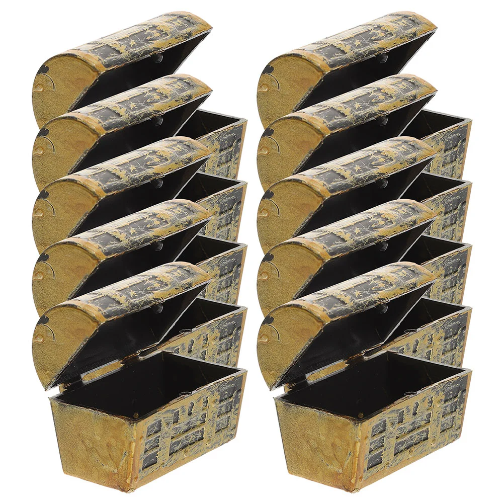 

10pcs Miniature Treasure Chests Mini House Decorative Treasure Models