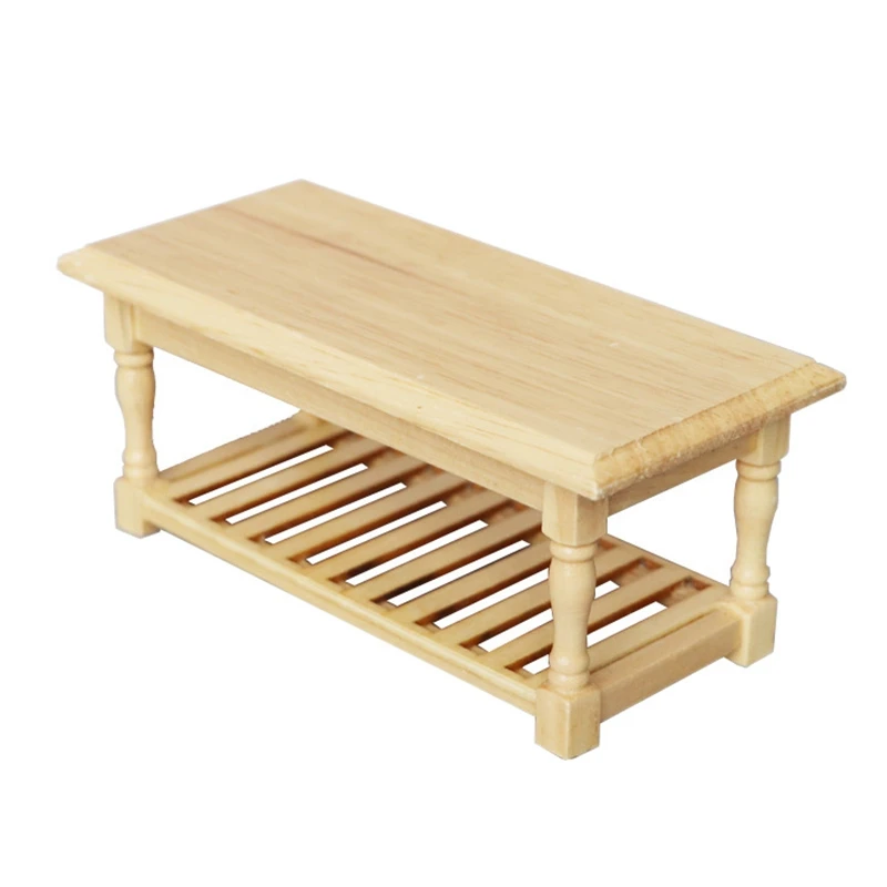 

1:12 Doll House Mini Furniture Model Log Color Rectangular Dining Table