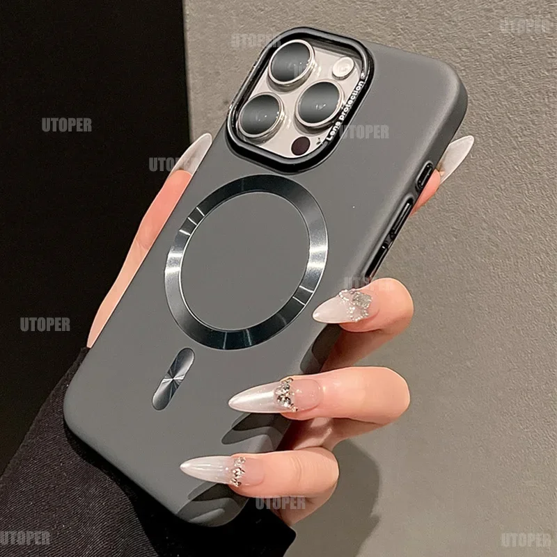 Роскошный Новый магнитный матовый чехол Magsafe для телефона с беспроводной