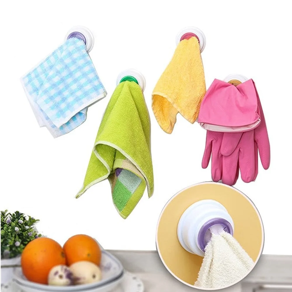 

Household Washcloth Clip Holder Dishclout Storage Hook Kitchen Accessories Bathroom Detachable HandTowel Rack Organizer Hanger
