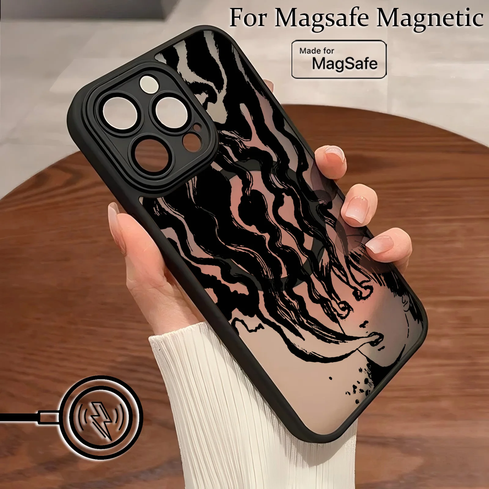 Фото Чехол для телефона Junji Ito Terror Horror для iPhone 16, 15, 14, 13, 12, 11 Pro Max Mini XR XS X 7 8 6 6s Plus, матовая магнитная задняя крышка №4