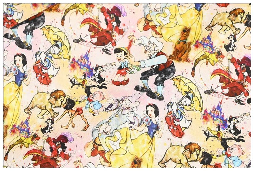 Disney Mickey Stitch Jungle Book Print 100% Cotton Fabric for Boy Clothes Hometextile Cushion Cover Backpack Needlework DIY - купить по