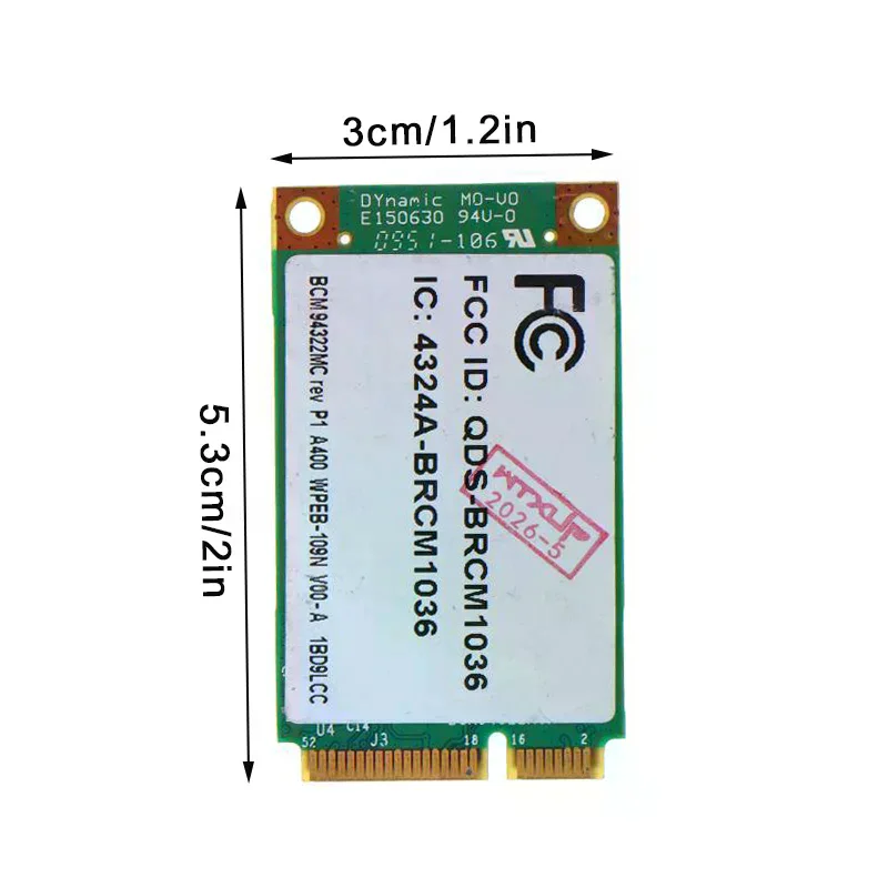 Фото Карта Wi-Fi для HP6930 2530 2730P BCM94322MC BCM4322 BCM94322 AGN PCI-E Wireless-N 802.11 A/g/n 300 Мбит/с №3