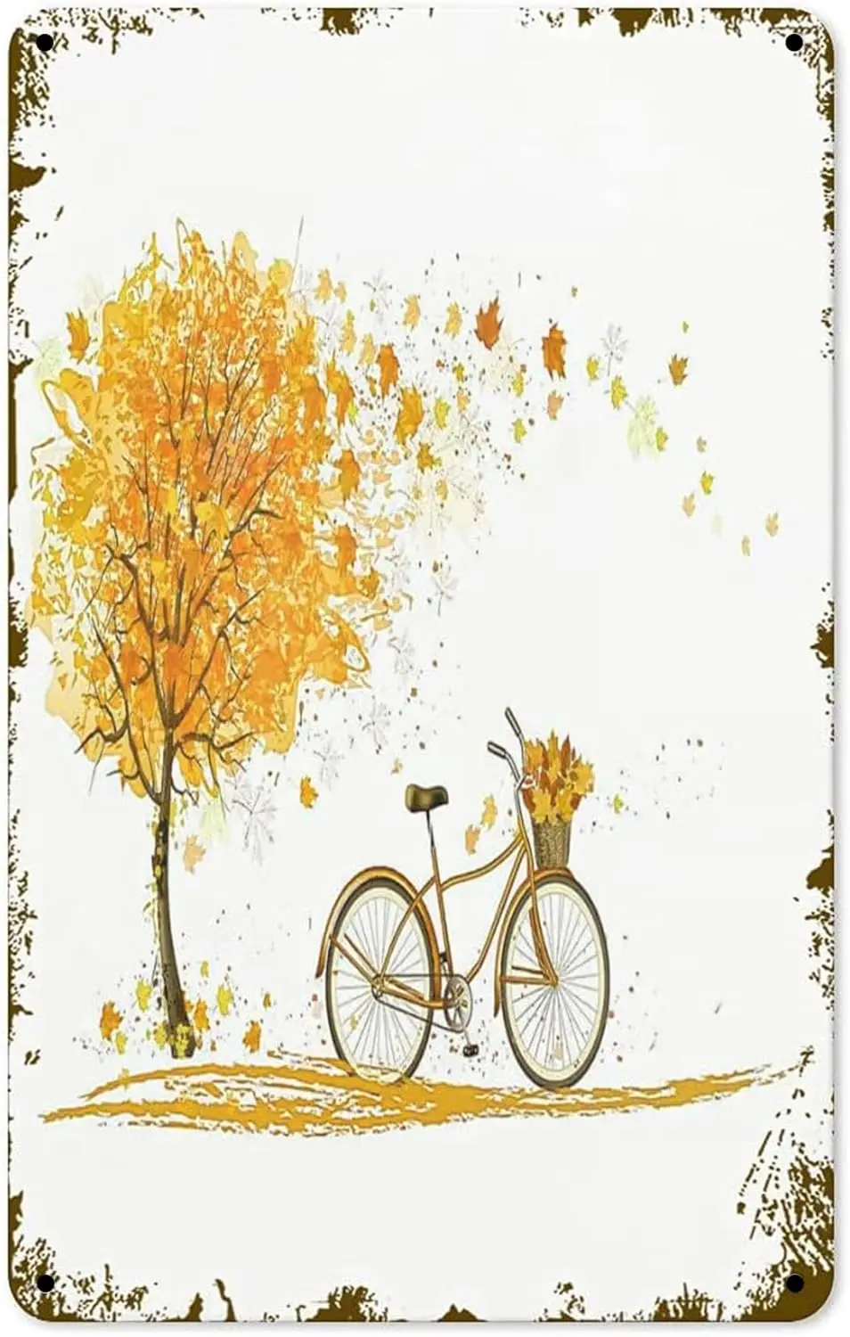 Забавный Tn Sgn Clssc Fll utumn Seson Bcycle Ретро rt Metl Home Ktchen Coffee Shop Yrd Grden Декор Плакат Plque 12x16 nches