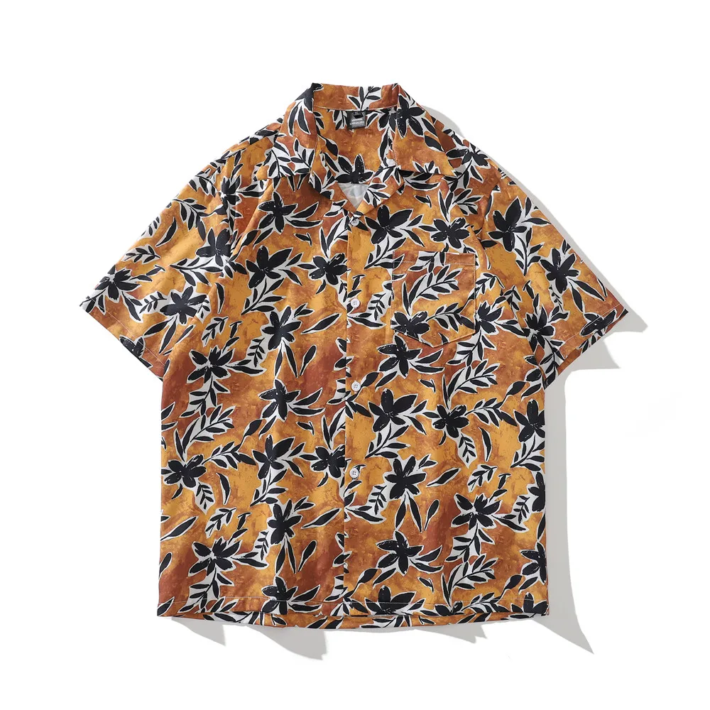 

OSCN7 Casual Street Printed Short Sleeve Shirt Men 2022 Hawaii Beach Oversize Women Fashion Harujuku Shirts for Men 7866