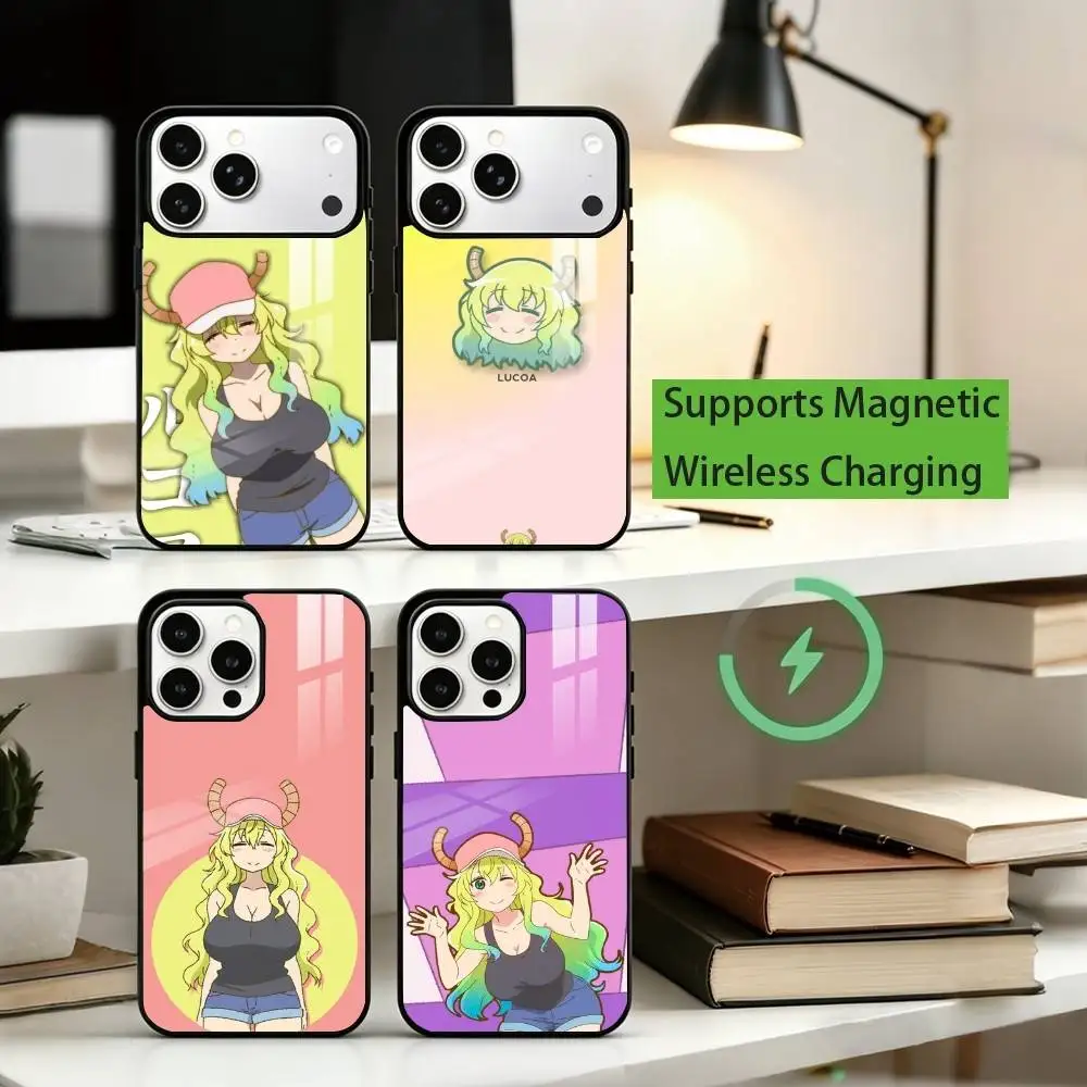 Фото Чехол для телефона Kobayashi-san Chi Lucoa для iPhone 17, 16, 15, 14, 13, 12, 11 Plus, Pro с поддержкой магнитной беспроводной зарядки №1
