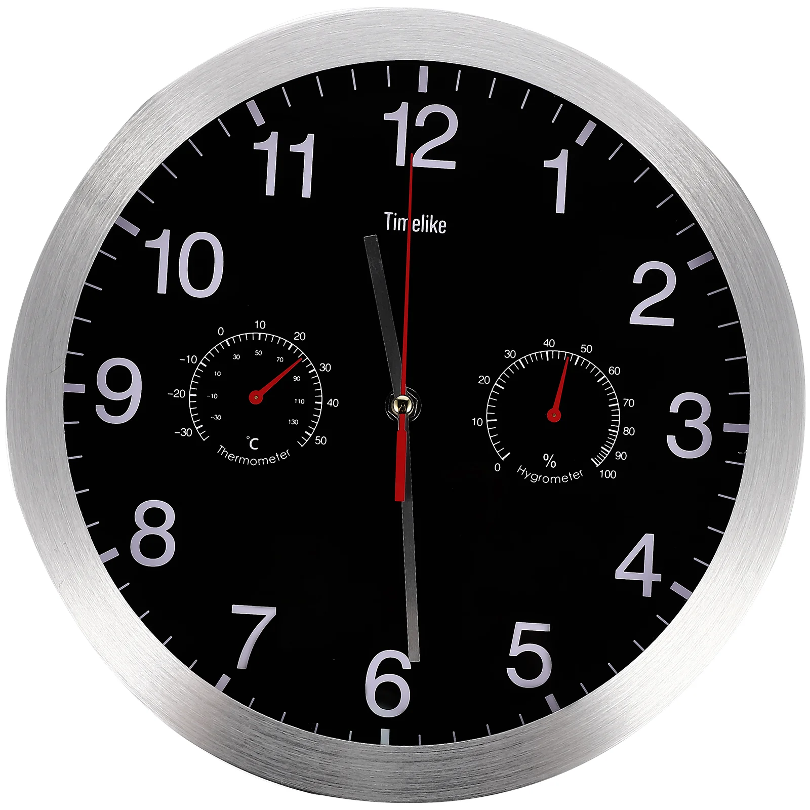 

Clock Wall Clocks Meter Humidity Silent Hanging Temperature Metal Artistic Ticking Non Modern Room Living Operatedhomedesktop