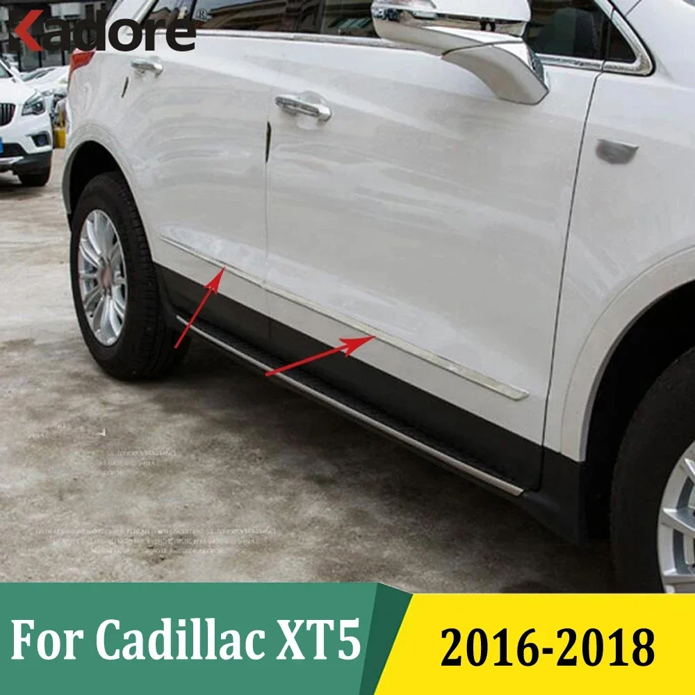 

Для Cadillac XT5 2016 2017 2018, ABS хромированная боковая дверь, молдинг, линия, накладка, защитная отделка, украшение, внешние аксессуары
