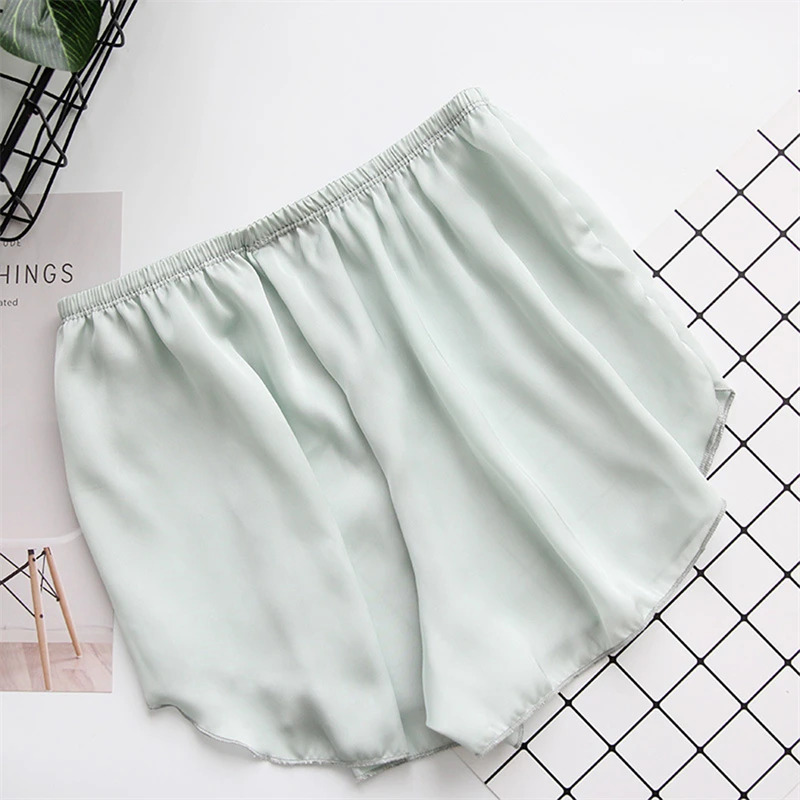 Fashion Safety Pants Ice Silk Boxer Shorts Mid-Rised Seamless Underwear Mid-Rised Intimates Anti-Emptied Ladies Underpants