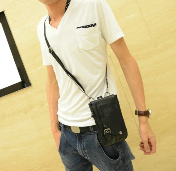 Black Fanny Pack Waist Bag for Men Sling Bag Mini Men Chest Bag for Men Small Cigarette Pack Small Backpack Shoulder Messenger