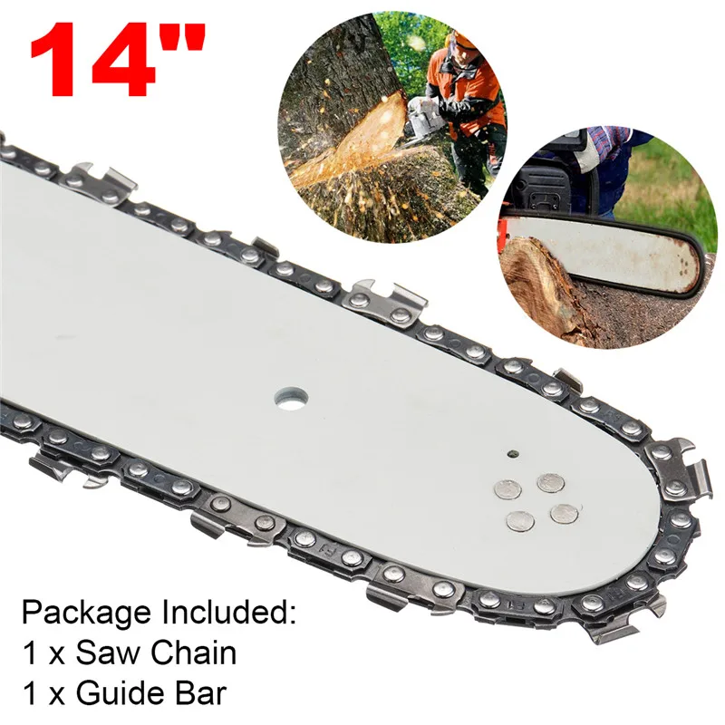 

14 Inch Chainsaw White Guide Bar With Saw Chain 3/8 LP 50 Section Saw Chain For STIHL MS170 MS180 MS250 Power Tool Accessories