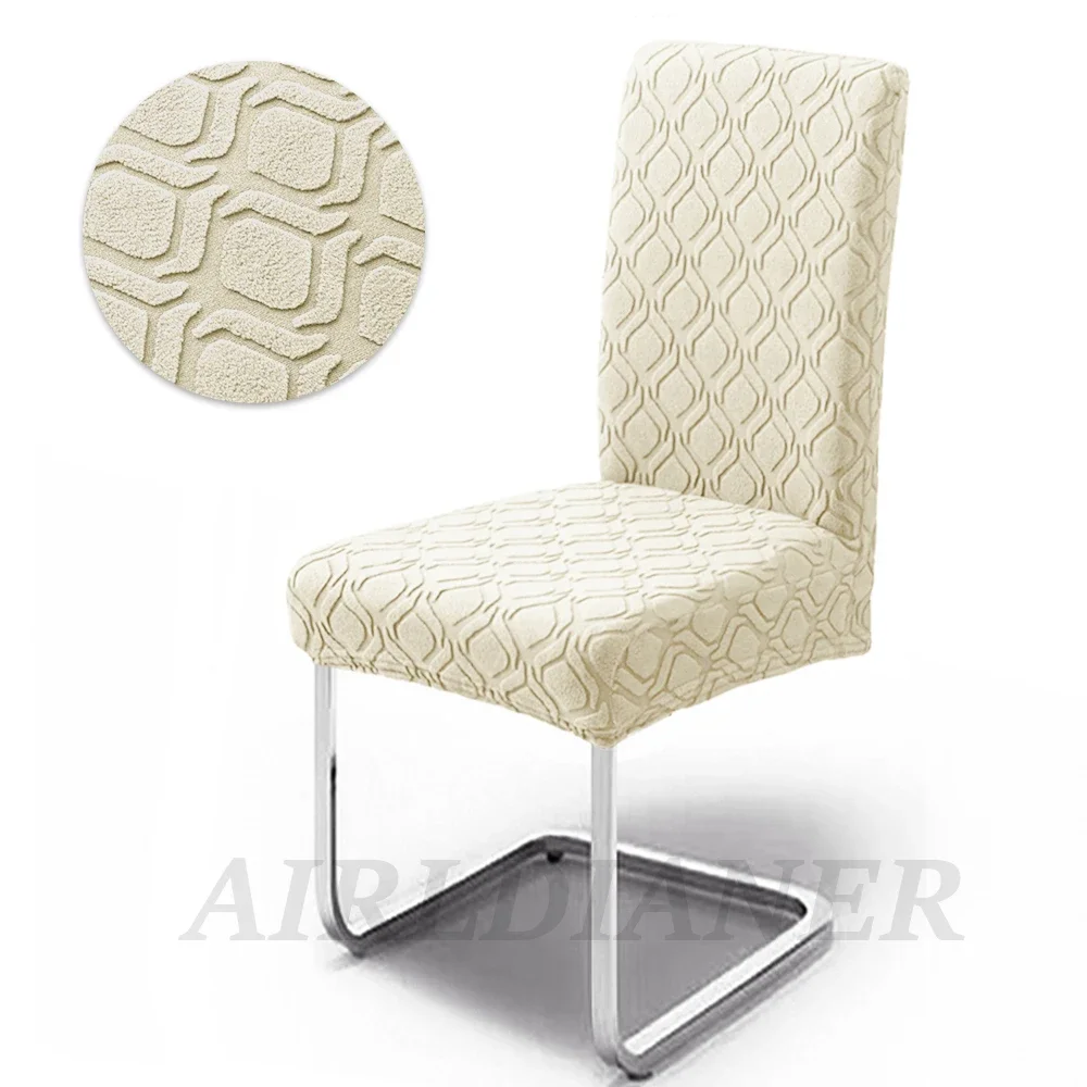 

Роскошные жаккардовые чехлы на стулья, однотонные эластичные чехлы на сиденье обеденного стула, утолщенные мягкие чехлы на стулья, банкетный офис, ресторан