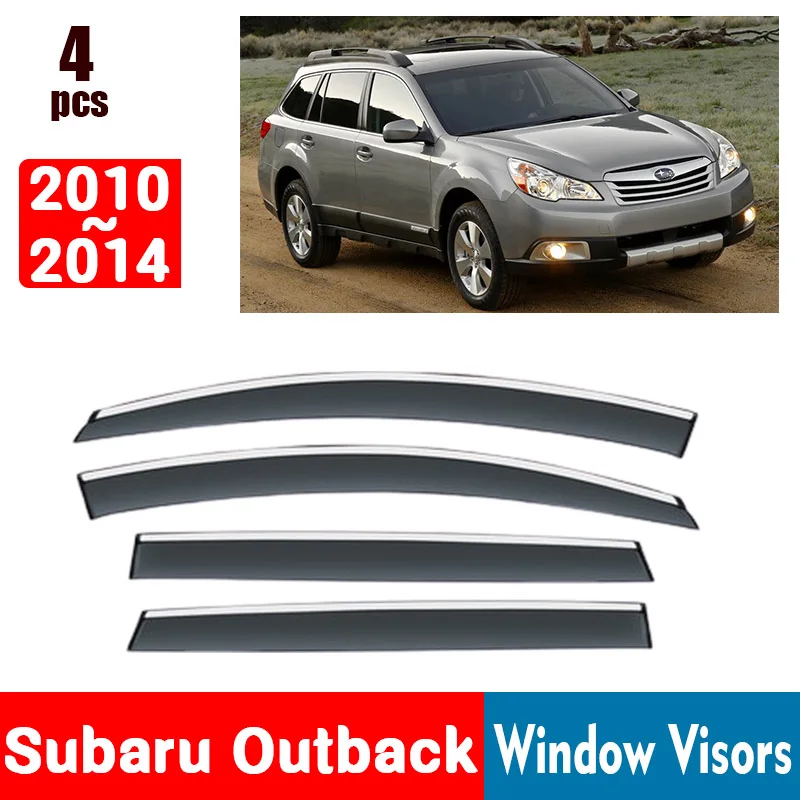 FOR Subaru Outback 2010-2014 Window Visors Rain Guard Windows Rain Cover Deflector Awning Shield Vent Guard Shade Cover Trim