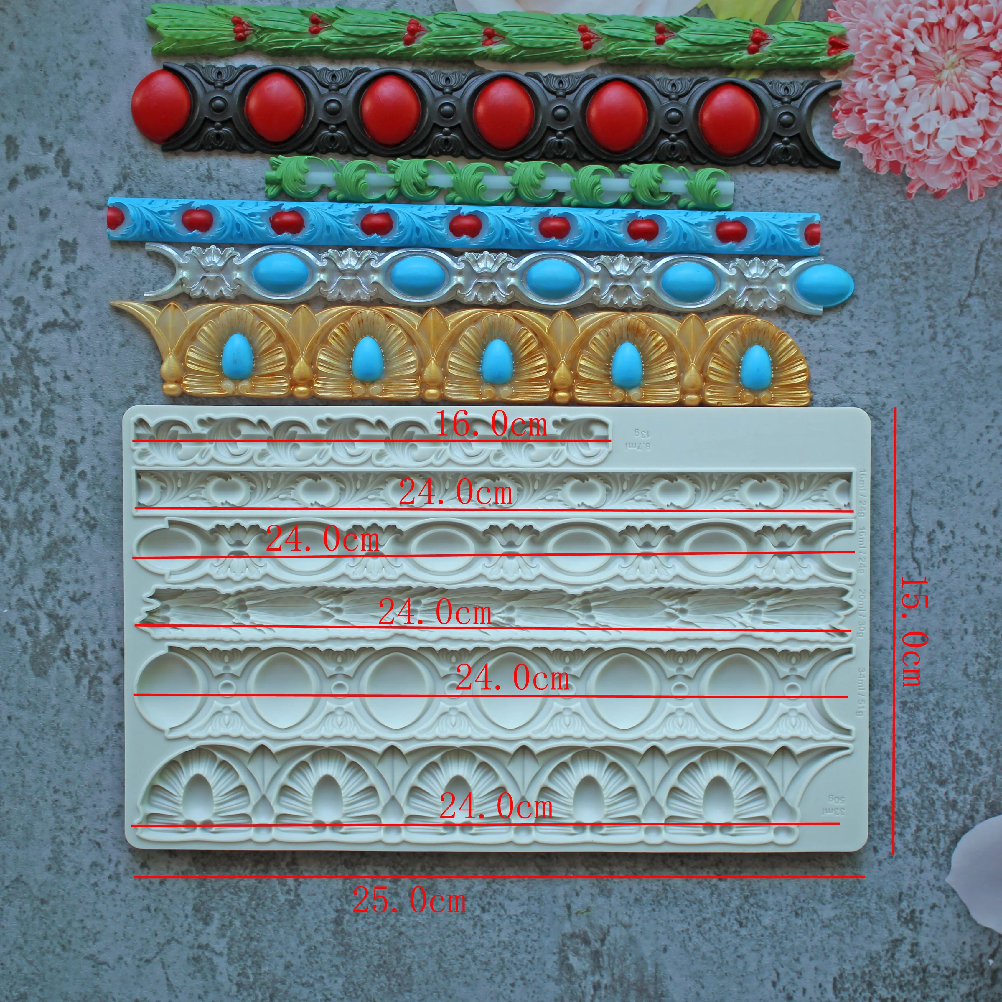 

Силиконовая форма с границей из драгоценных камней, форма для помадки, украшения торта, кексов, силиконовая форма, инструмент для выпечки, кухонная утварь