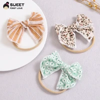 baby bow headbands for girls cute printing infant headband nylon elastic hair bands toddler photography hair accessories