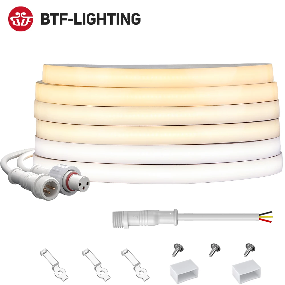 Светодиодная лента FCOB светильник 5M IP68 640 светодиодов CCT наружная Водонепроницаемая светодиодная неоновая лампа DC24V 2700K до 6000K COB RA90 с теплым и холодным белым светом