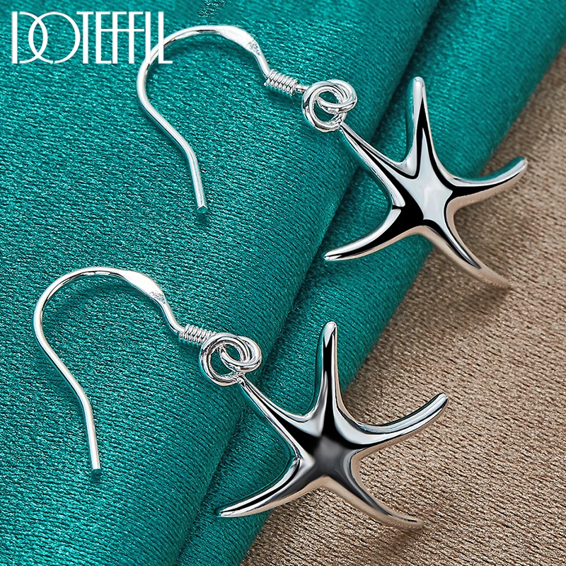 

DOTEFFIL 925 Sterling Silver Starfish Drop Earrings For Woman Wedding Engagement Fashion Charm Party Jewelry