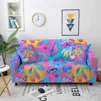 hippie mushroom elastic sofa cover for living room spandex sofa slipcover sectional couch cover corner sofa cover 1234 seater