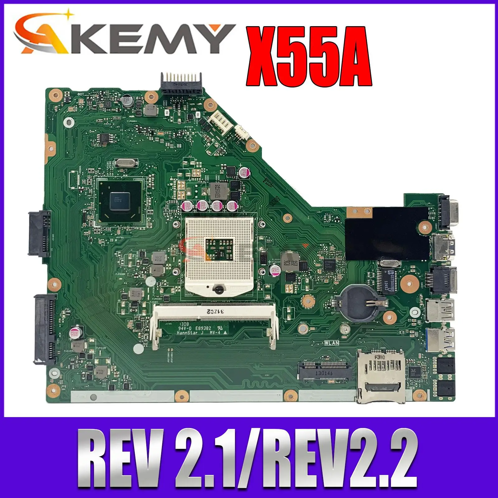 

X55A Mainboard For ASUS X55A F55A Laptop Motherboard REV 2.1/REV2.2 DDR3 MAIN BOARD 100% Test OK