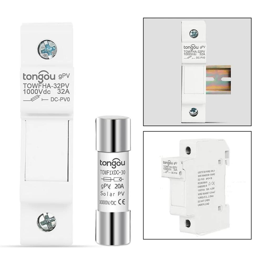 1 комплект 10/15/20/25/30A 1000 В солнечный для фотоэлектрического предохранителя с